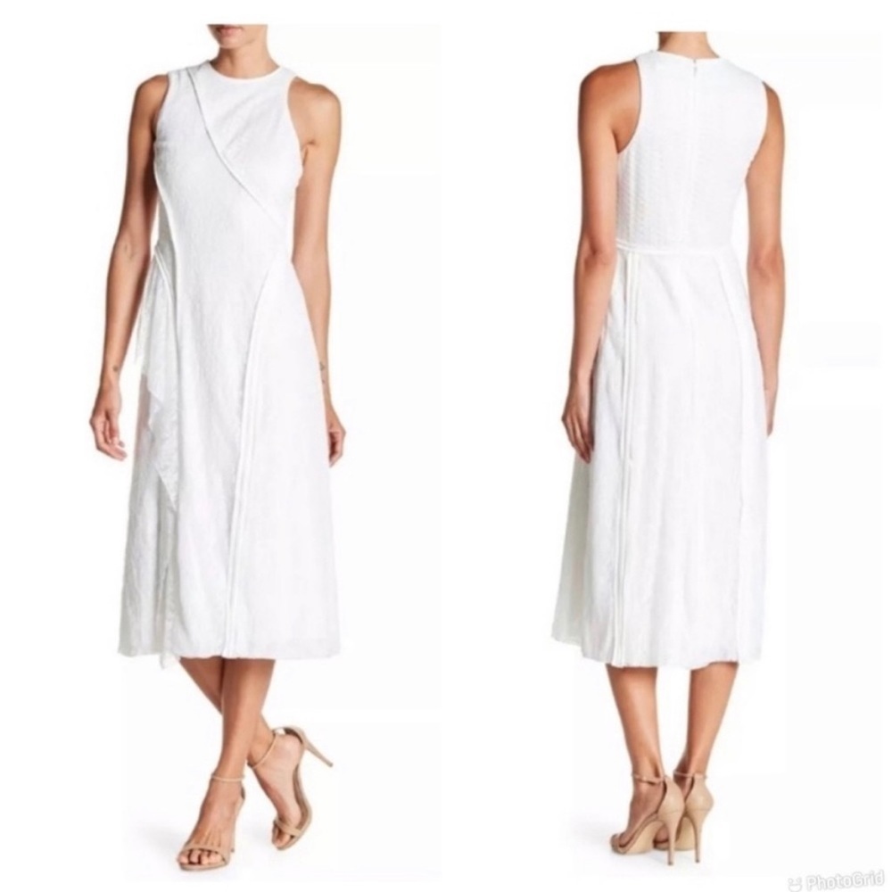 Hugo Boss White Sleeveless Midi Dress